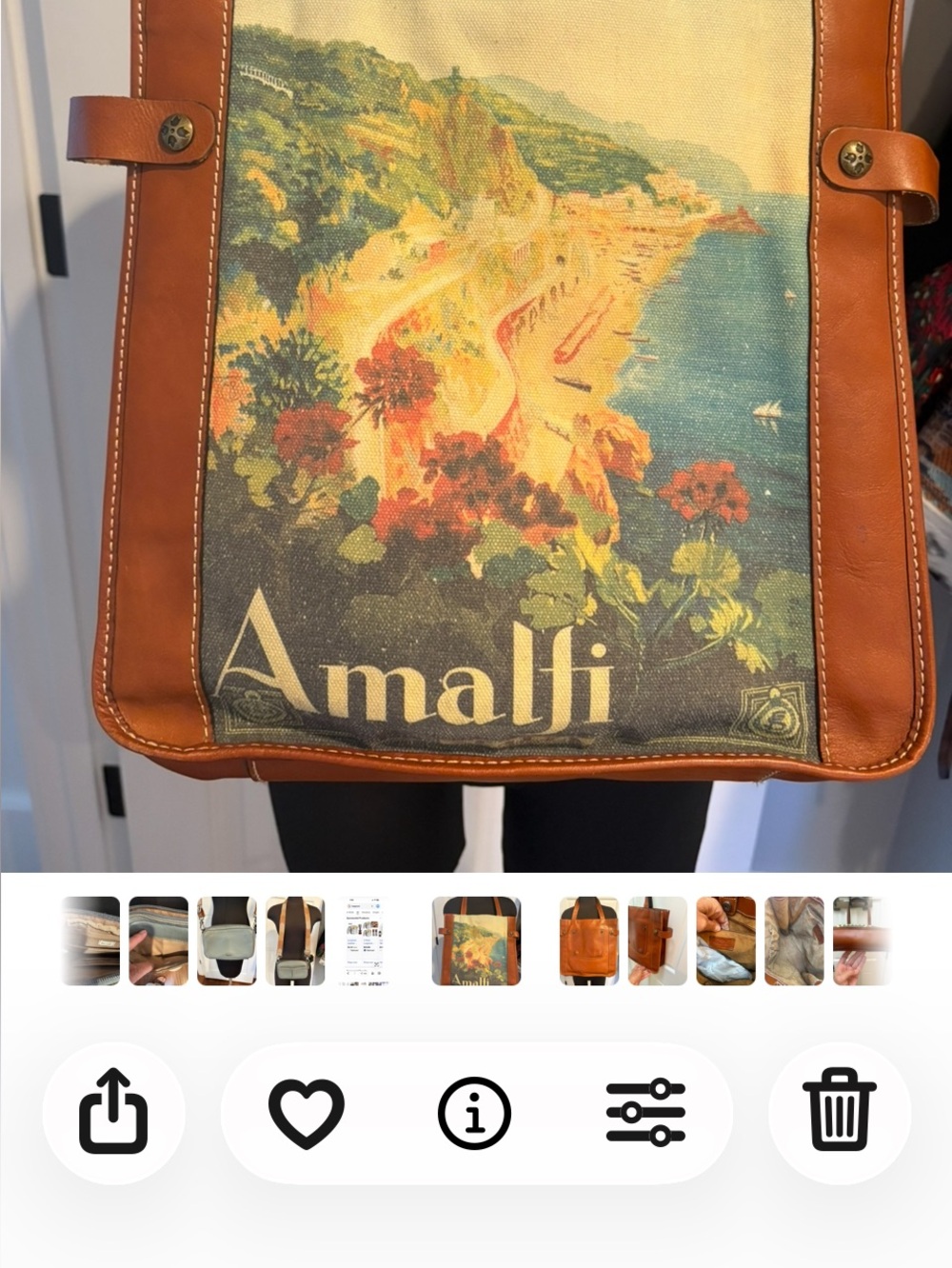 Patricia Nash Amalfi Canvas Tote with Tan Leather Trim
